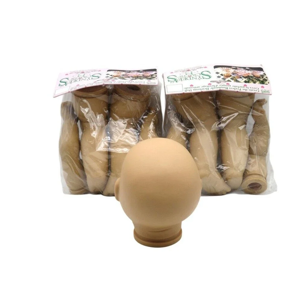 Vintage Syndee's Crafts Vinyl Doll Parts Head and 2 Sets Arms Legs Large #41001